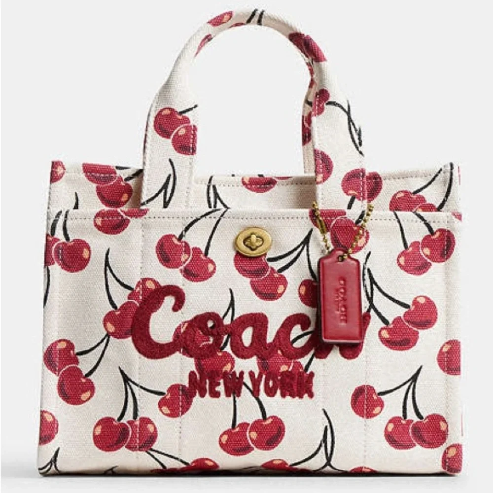 Coach Cargo Tote Bag 26 With Cherry Print - Picture 5 of 14